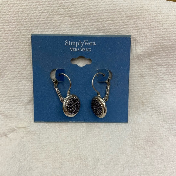 LIKE NEW Simply Vera Black Pavé Earrings